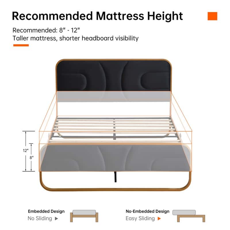 Modern Velvet Platform Bed