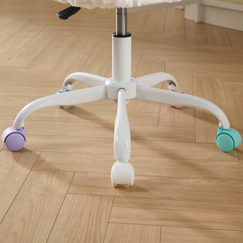 Artificial rabbit hair Home Office Chair Adjustable Swivel Office Chair Dressing Chair with Metal Base