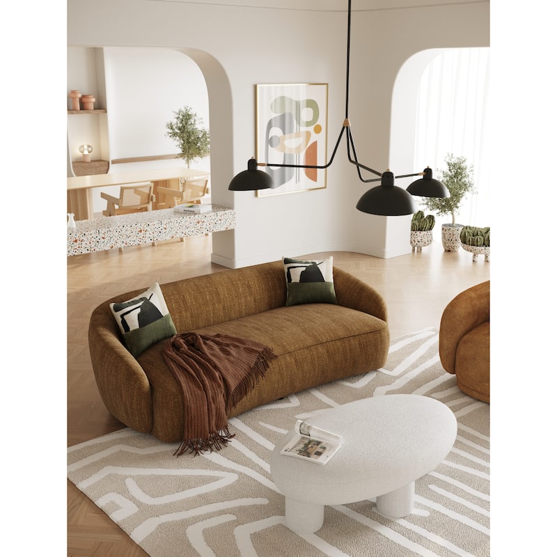 Divani Casa Norris Modern Mustard Fabric Sofa