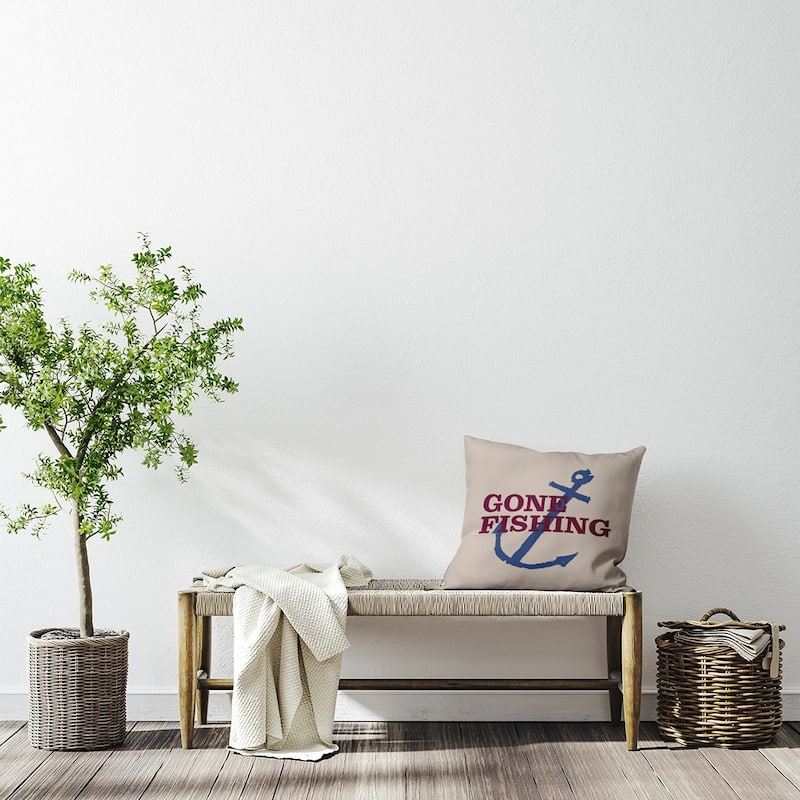 Gone Fishing Polyester Indoor Pillow