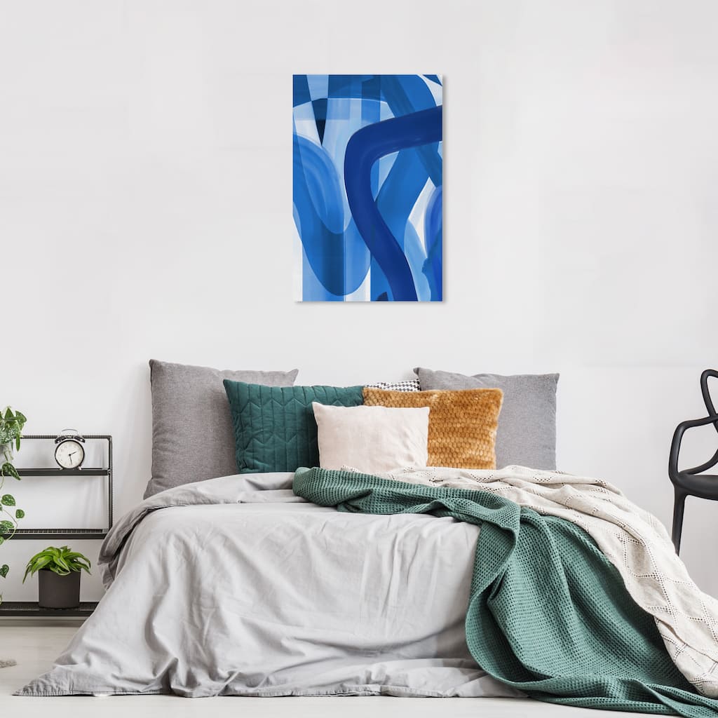 Wynwood Studio Canvas Abstract Greek Waves III Blue and Nautical & Coastal Wall Art Canvas Print