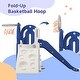 preview thumbnail 10 of 39, 4-in-1 Kids Slide with Climber, Basketball Hoop and Storage Space, Freestanding Outdoor Indoor Slide Playset
