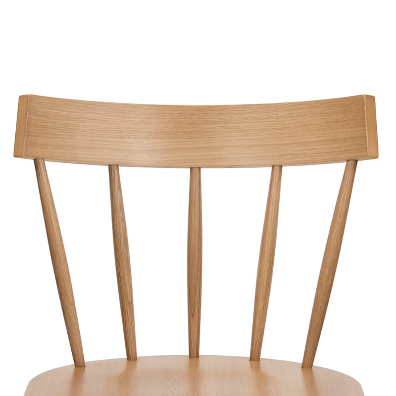 Poly & Bark Hava Dining Chair - Solid Oak Wood with Spindle-Back