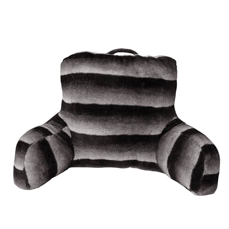 Home Soft Things Tp Print Light FauxFur Do-It-Yourself Bedrest - 20" x 18" x 17" - Meru Strip Gray