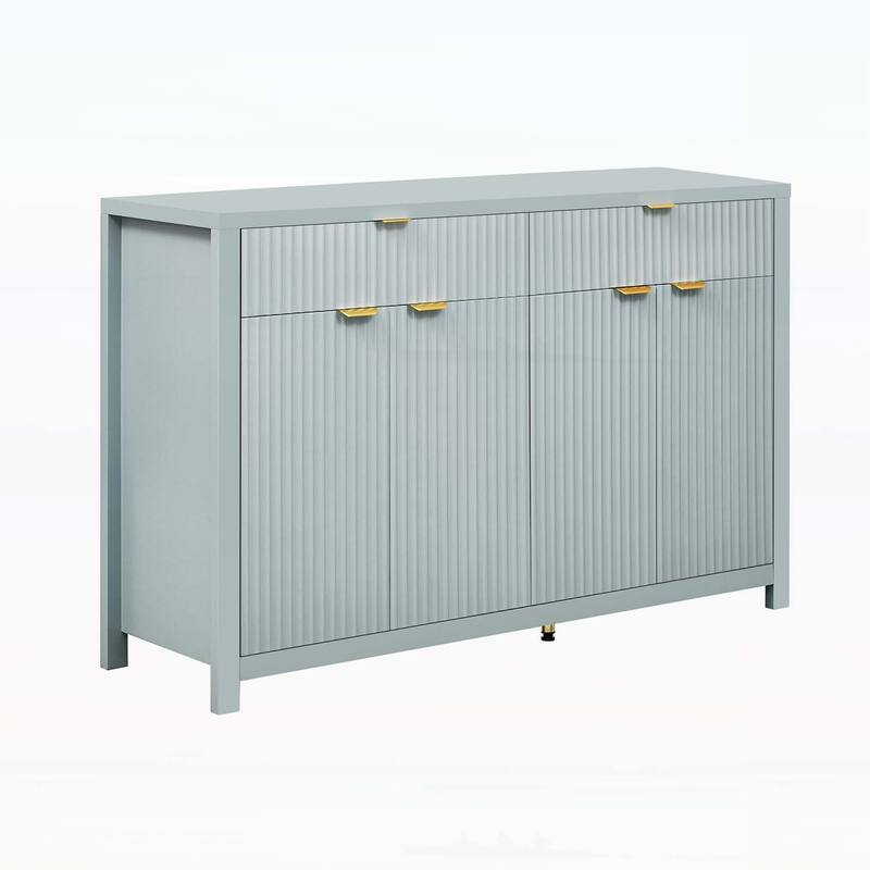 Modern Wave-Pattern Sideboard Cabinet with Drawers,Doors,for Various Living Spaces