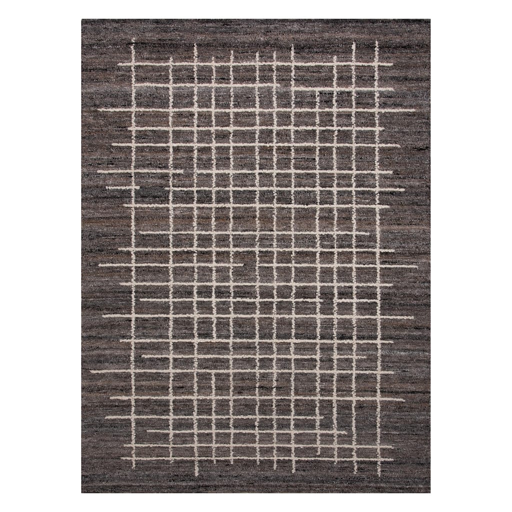 Alora Decor Contemporary Hand-Tufted Geometric Brown Rug