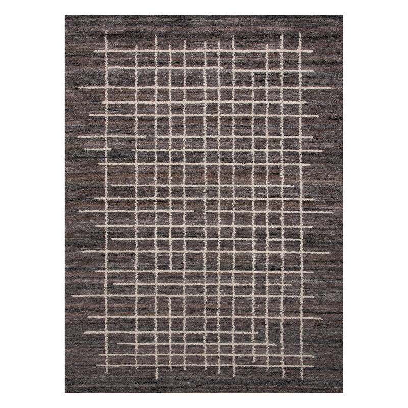 Alora Decor Contemporary Hand-Tufted Geometric Brown Rug