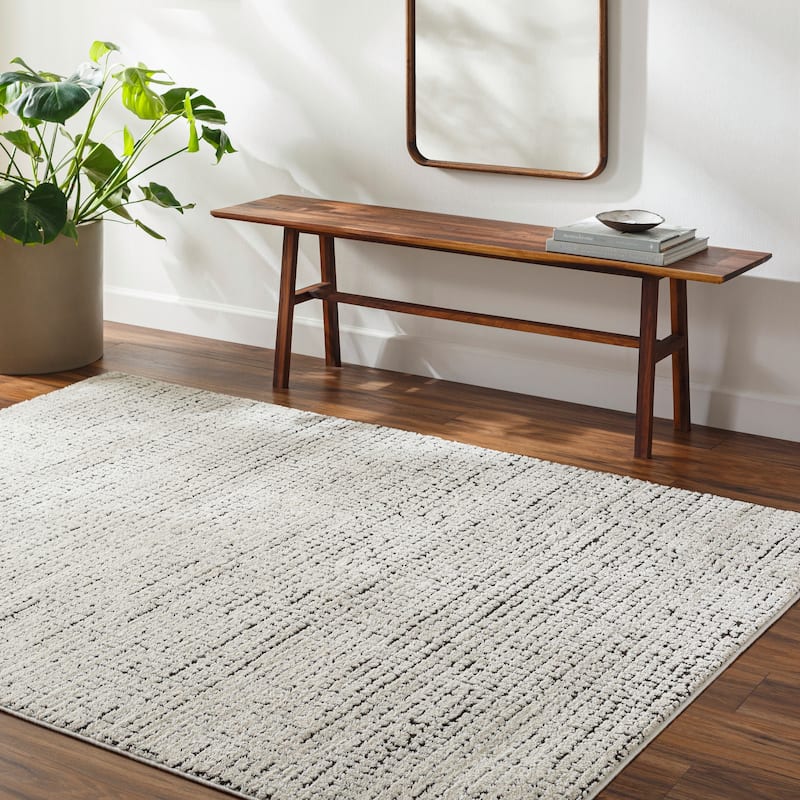 Livabliss Freud Eclectic Mosaic Area Rug - 5' 3" x 7' - Cream/Black