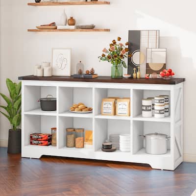 Moasis Farmhouse 6/8 Cube Bookcase Organizer Cubby Bookshelf Storage Cabinet