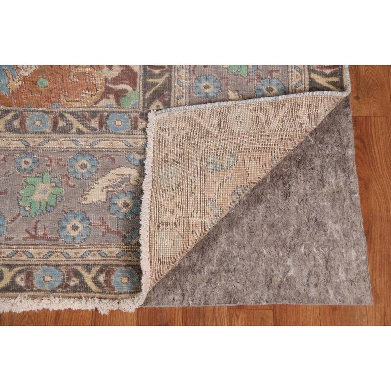 Gray Tabriz Persian Vintage Area Rug Hand-Knotted Wool Carpet - 9'10"x 12'0"