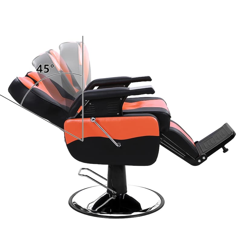 Modern PVC Leather Cover Barber Chair with Footrest - Bed Bath & Beyond ...