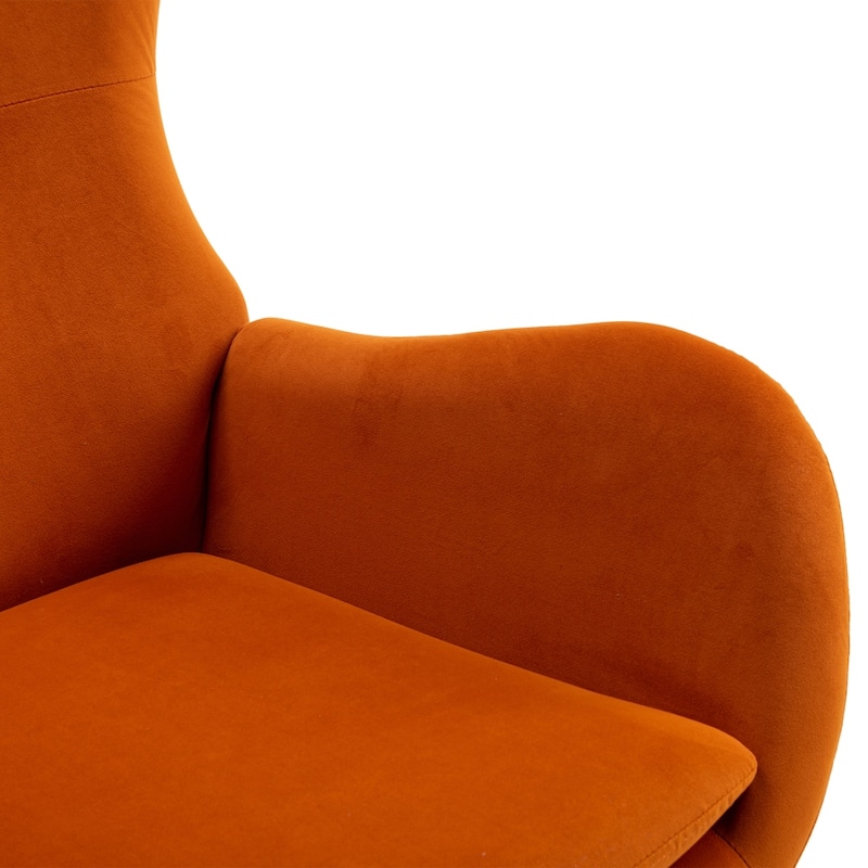 Velvet Fabric Padded Seat Rocking Chair
