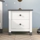 preview thumbnail 10 of 22, Wooden Nightstand with Two Drawers for Kids, White/Grey