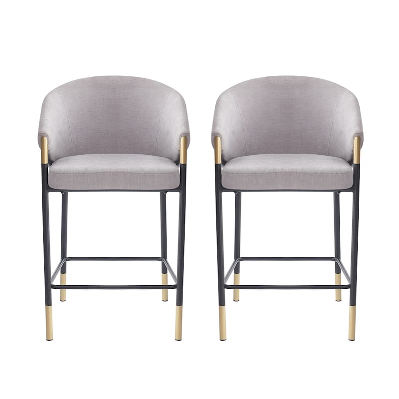 Christopher Knight Home - Soleil Modern 26" Seat Height Bar Stool with Curved Armrests & Gold Accents