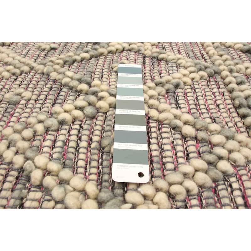 ECARPETGALLERY Braid weave Sienna Teal Wool Rug - 5'2 x 7'11