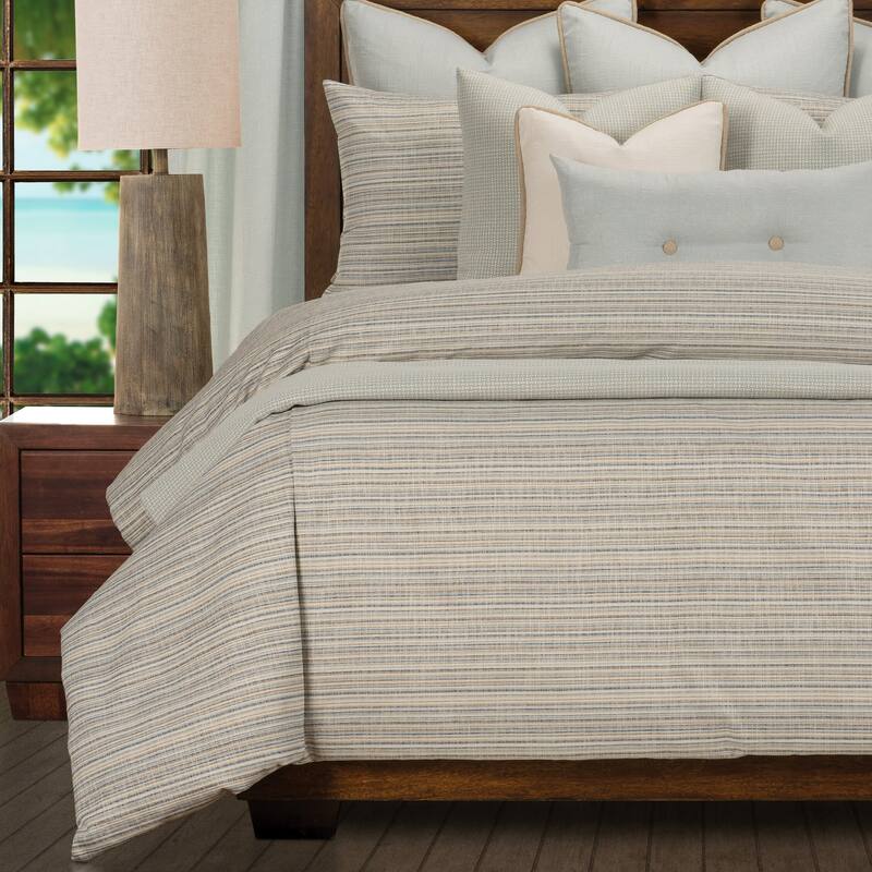 Sandpiper Stripe Ocean Coastal Stripe Duvet Cover and Insert Set