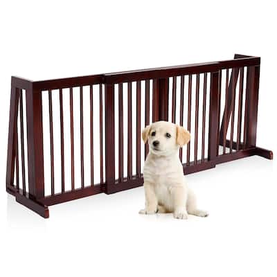 Folding Adjustable 3 Panel Wood Pet Dog Slide Gate Safety Fence