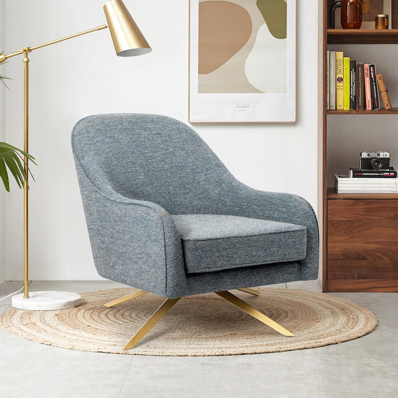 VredHom Modern Swivel Accent Chair with Stainless Steel Legs