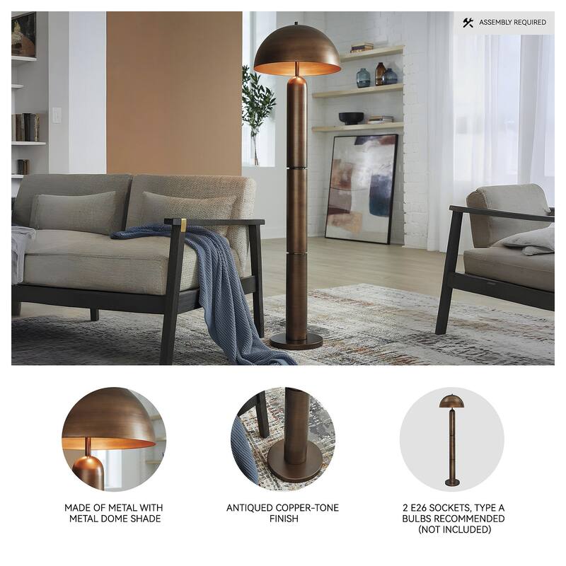 Signature Design by Ashley Wendfield Brown Floor Lamp - 17" W x 17" D x 61" H