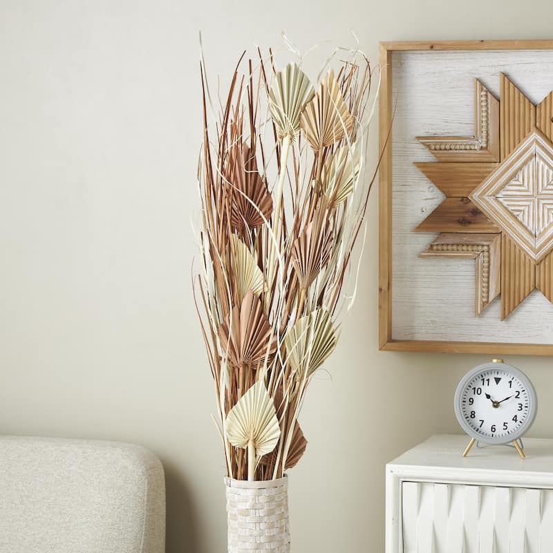 Dried Plant Palm Leaf Tall Home Decor Natural Foliage with Grass - Brown - Roche River Decor