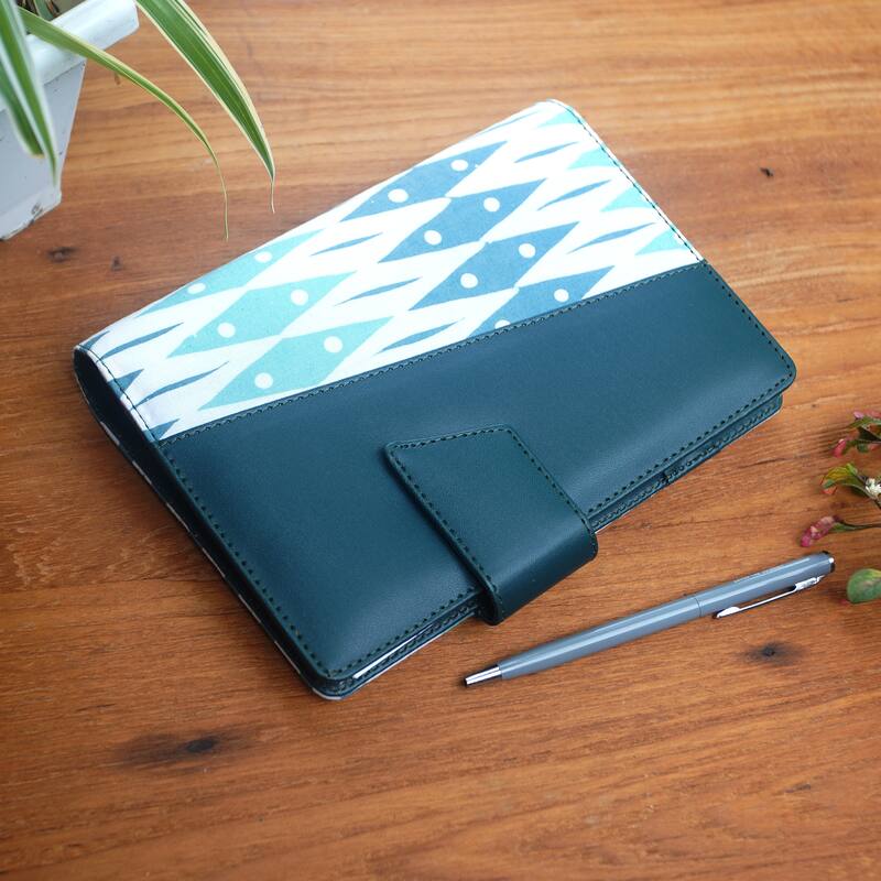 Novica Handmade Ivy Geometry Batik Cotton Planner
