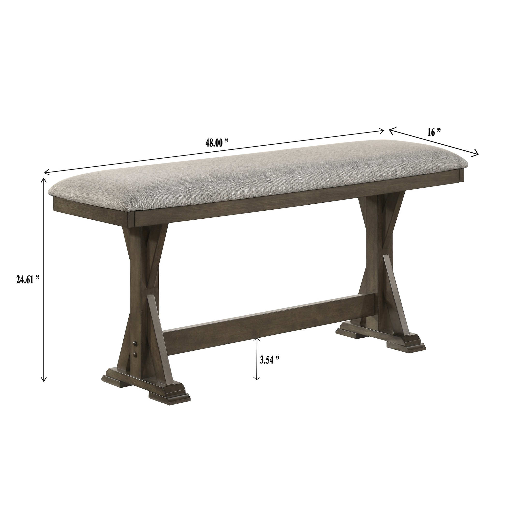 Rustic Counter Height Dining Bench With Rich Wood Finish For Dining Room