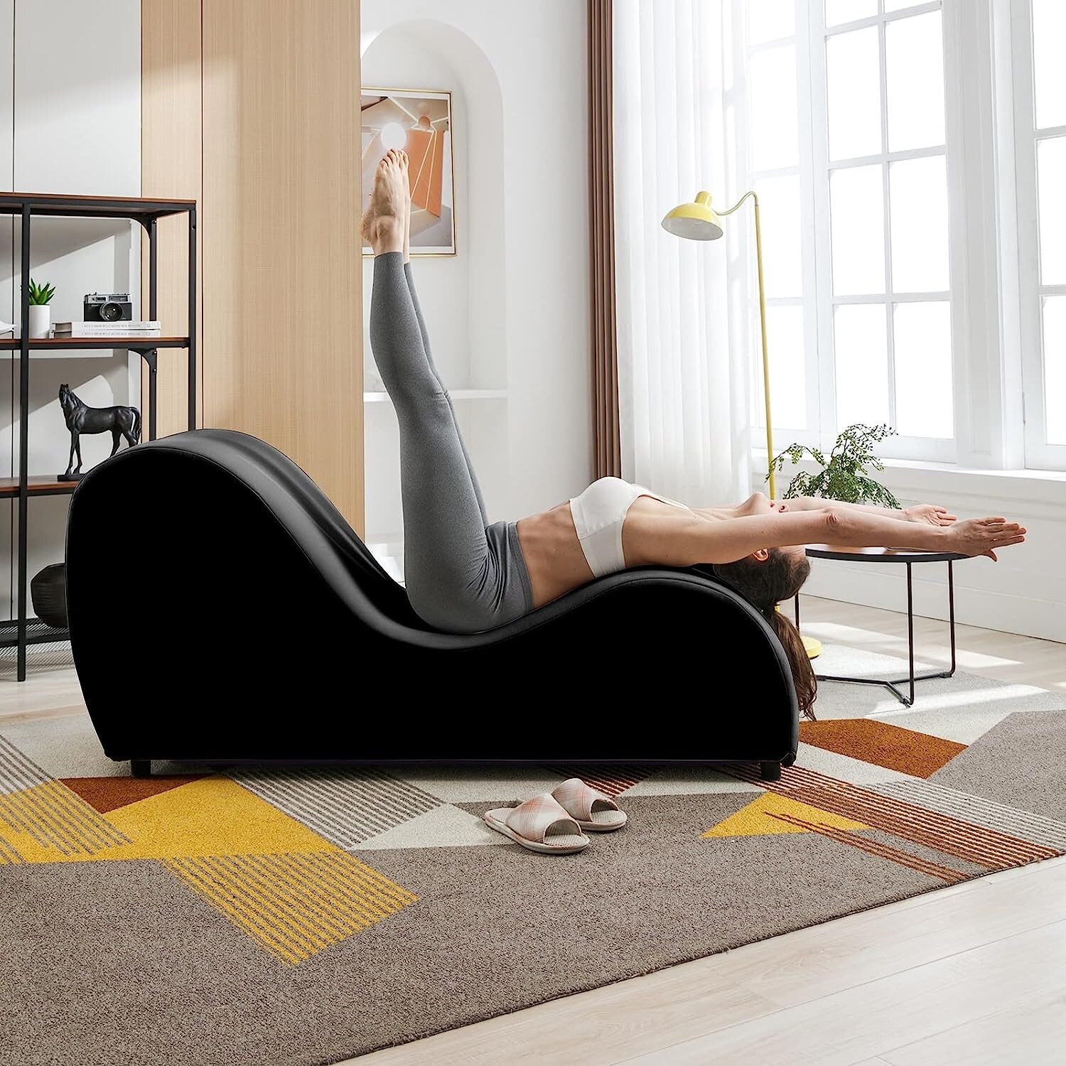 Curved yoga shop and lounge chair