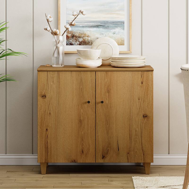 Buffet Cabinet with 3 Compartments for Dining Room, 32.4"H Sideboard