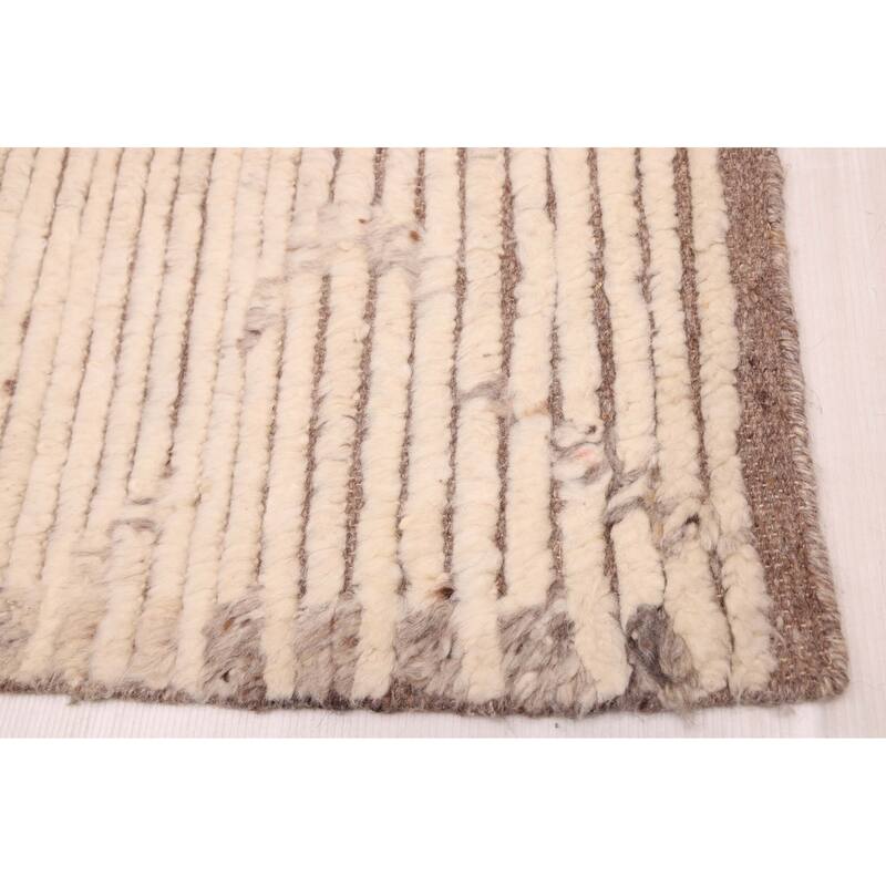 ECARPETGALLERY Hand-knotted Looma Cream Wool Rug - 8'2 x 10'0