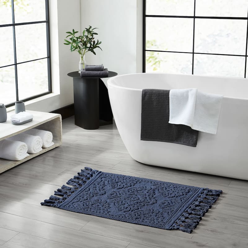 Jean Pierre Ricardo Cotton Fringe 2-Piece Bath Rug Set
