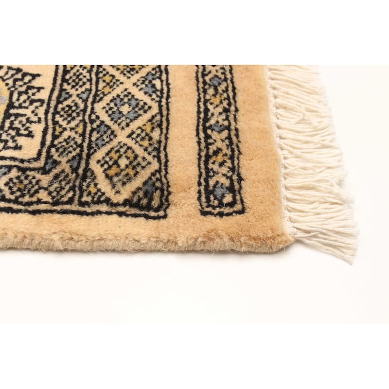 ECARPETGALLERY Hand-knotted Peshawar Bokhara Beige Wool Rug - 3'1 x 5'0