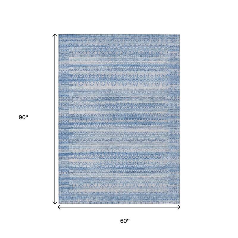 HomeRoots Striped Transitional Rectangle Outdoor Rug