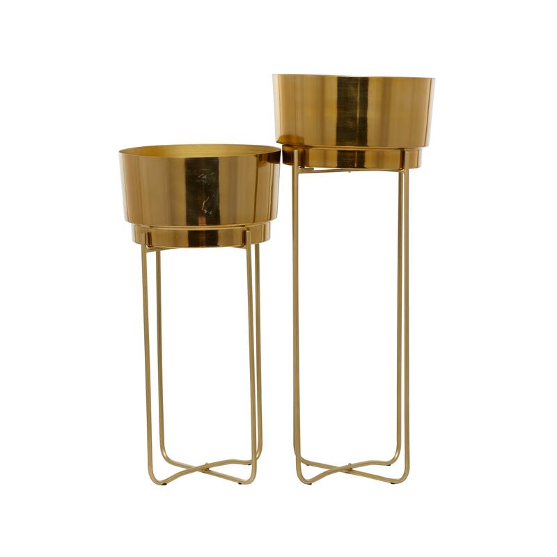CosmoLiving by Cosmopolitan Metal Contemporary Planter (Set of 2) - S/2 31", 25"H