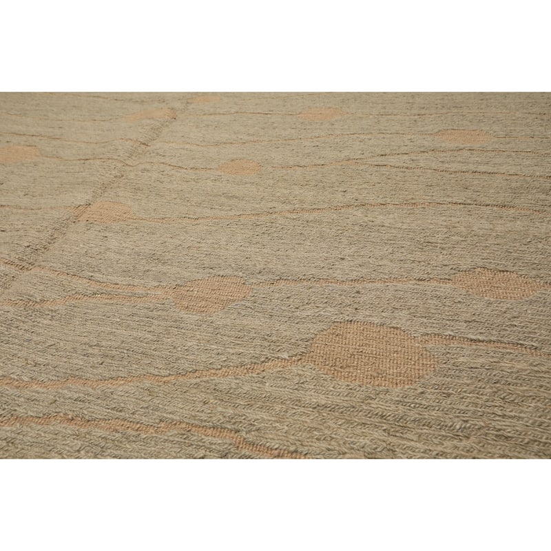 8x11 Hand Knotted Wool Moss Contemporary Flatweave Calvin Klein Rug - 8' x 11'