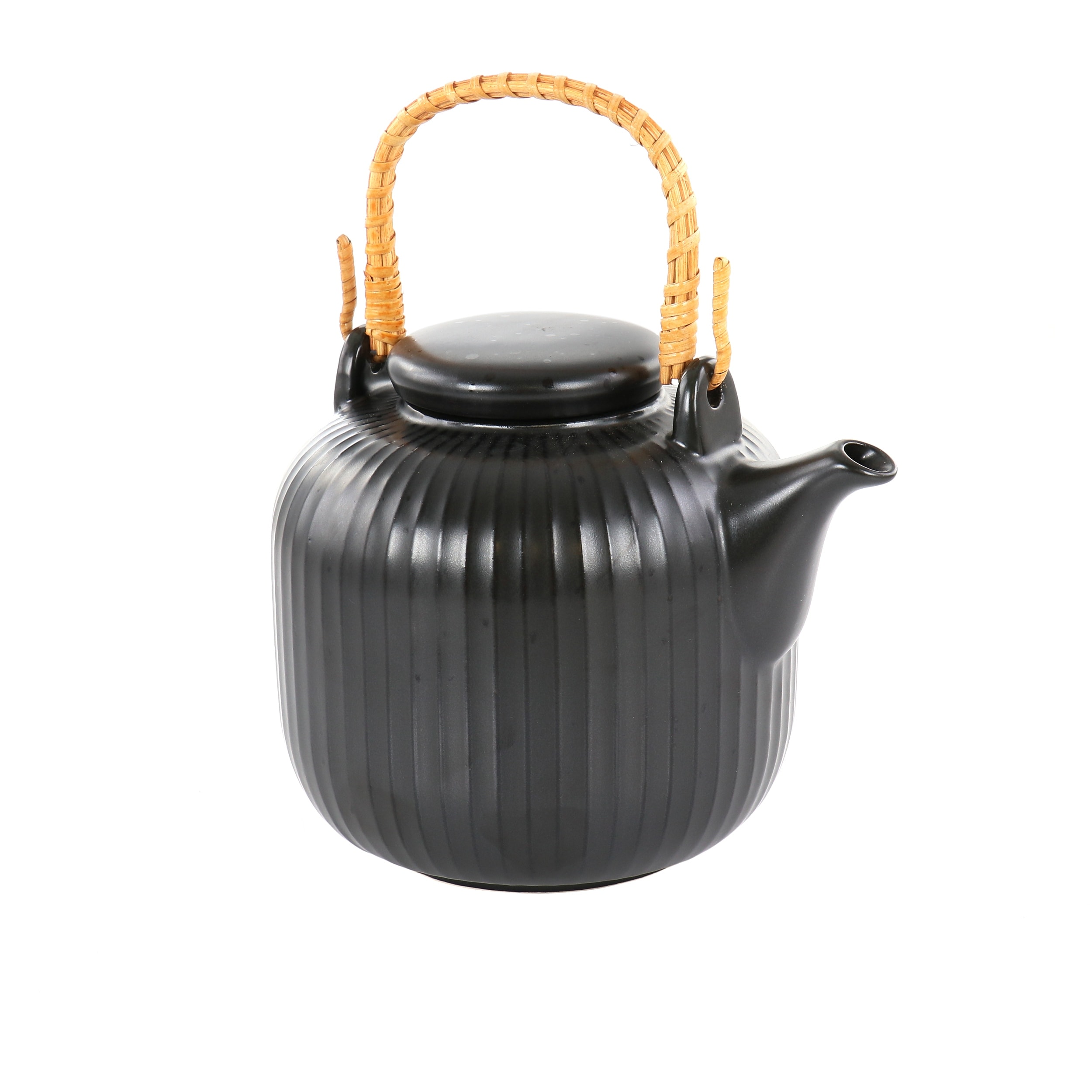 38.8 Ounce Textured Stoneware Teapot in Black