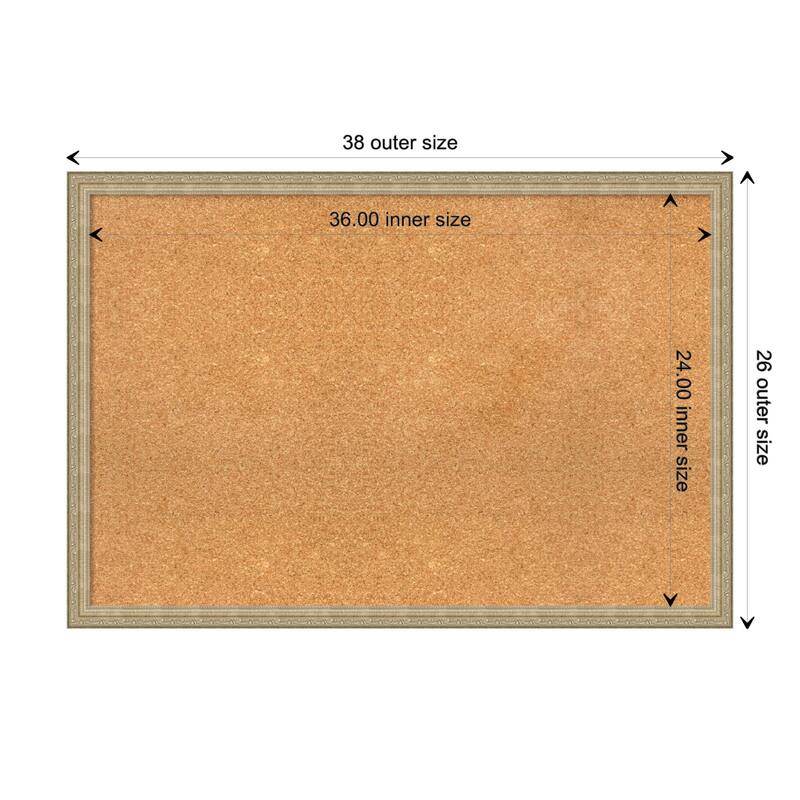 Paris Champagne Framed Natural Corkboard Bulletin Board - Board Size 36x24