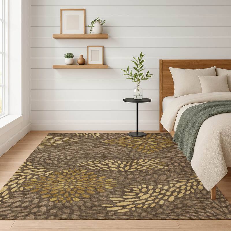 Machine Washable Indoor/ Outdoor Modern Genoa Chantille Rug