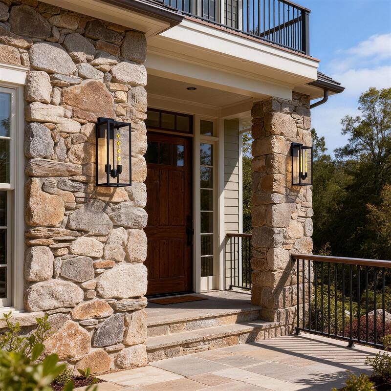 Large Medium Iron Rectangular Outdoor Wall Light