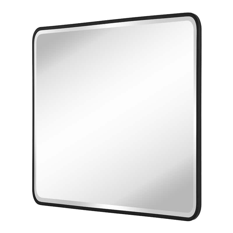 Aluminum Frame Beveled Glass Bathroom Wall Mirror with Round Corner