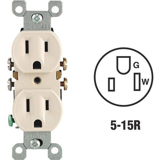 LEVITON LIGHT ALMOND Tamper Resistant WALL OUTLET 15A 125V 10 PACK 05320-TMP 