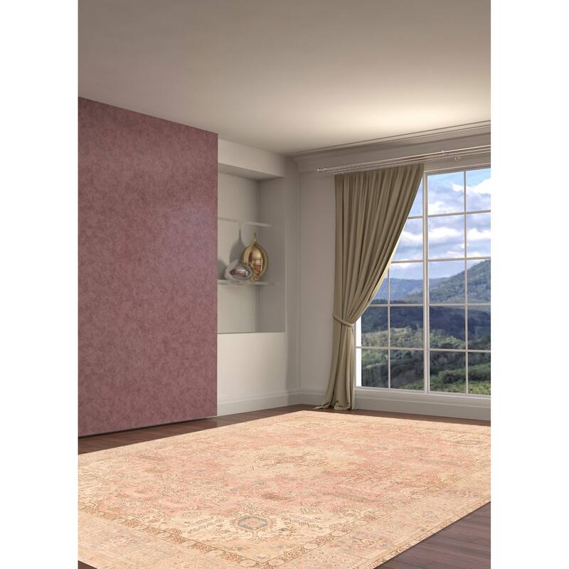 ECARPETGALLERY Hand-knotted Antalya Vintage Pink Wool Rug - 9'9 x 12'5