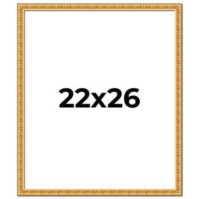 22x26 Frame Gold Real Wood Picture Frame Width 1 inches | Interior