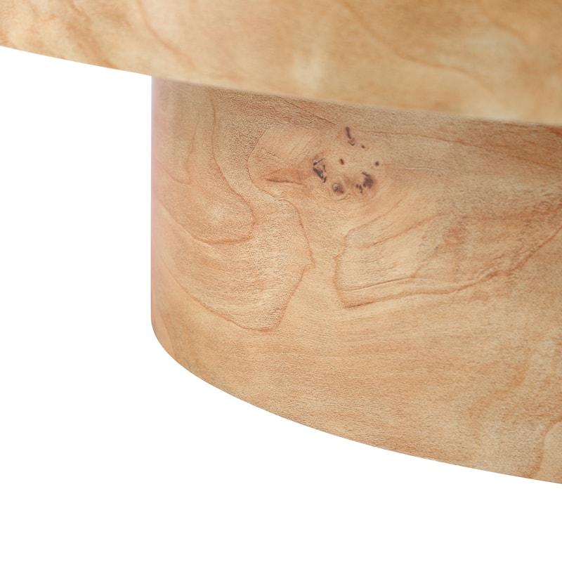 Christopher Knight Home - Orval Modern 31.5" Round Coffee Table with Thick Top & Drum Pedestal Base, Versatile for Living Areas