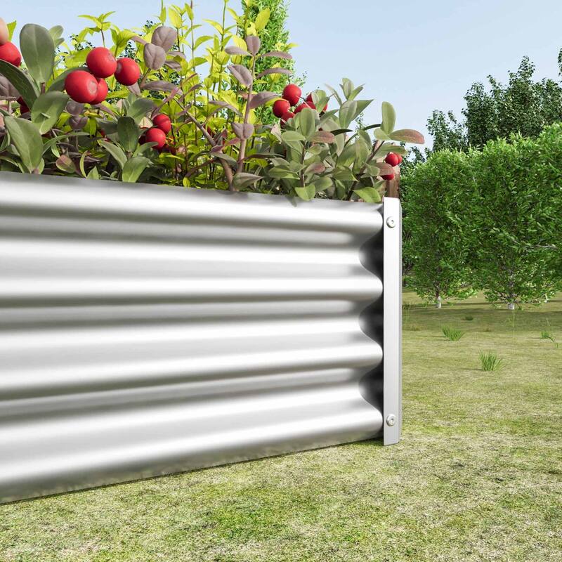 Large Galvanized Metal Raised Garden Bed Open Bottom Rust-Resistant