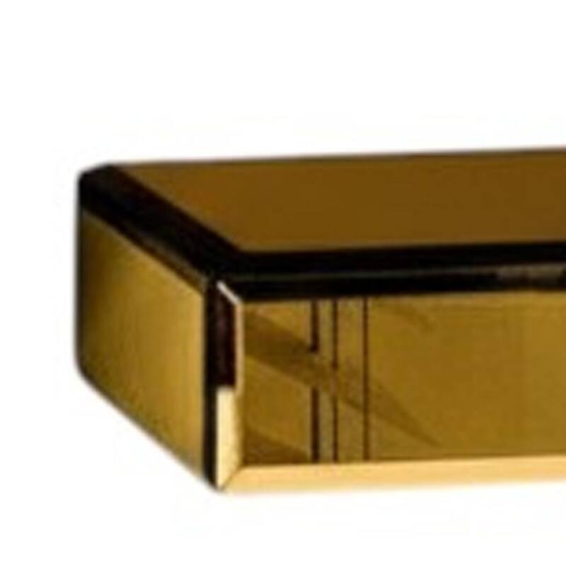 HomeRoots Set Of Three Gold Glass Wall Mounted Floating Shelves - 14.57 in. x 1.97 in. x 5.51 in.