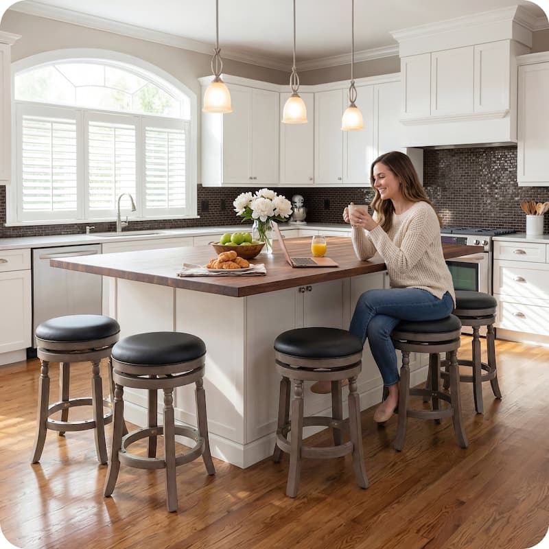 DTY Indoor Living Palmer Lake Backless Swivel Counter or Bar Stool