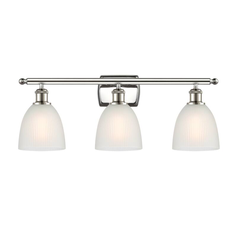 Innovations Lighting Castile 3 Light 26" Wide Bathroom Vanity Light - Polished Nickel / White