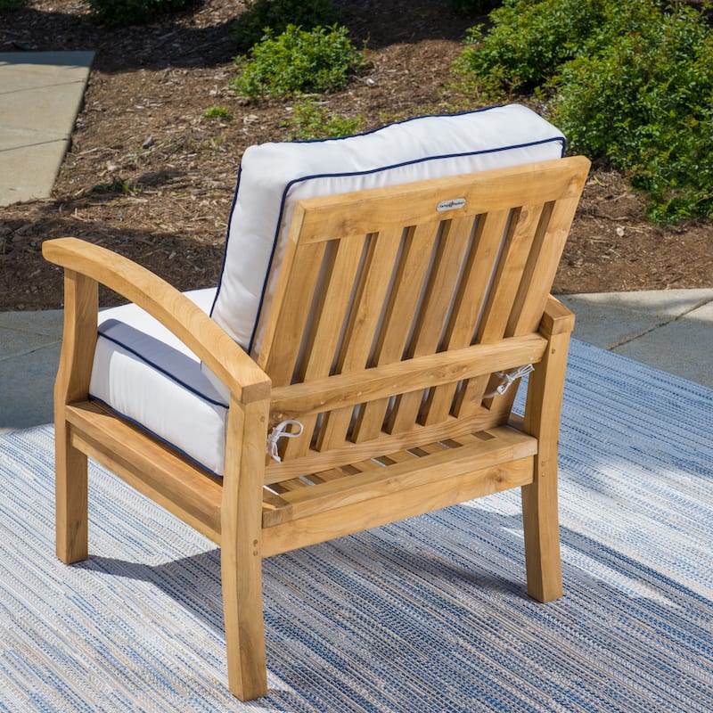 Indonesian Teak 3-Piece Club Chair Set with Sunbrella Cushions