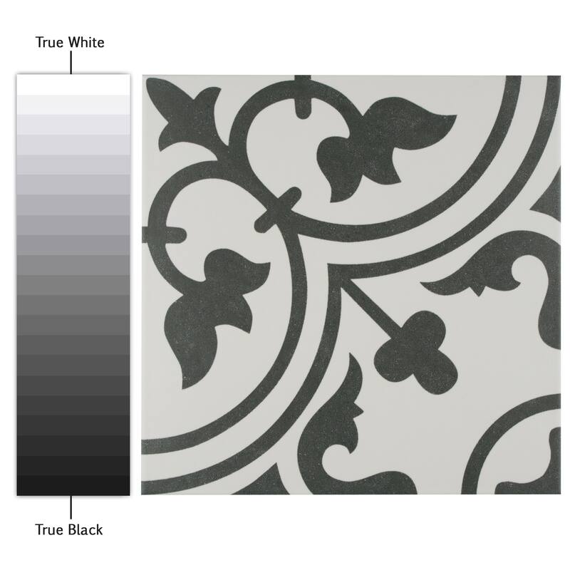 Merola Tile Arte White 9-3/4" x 9-3/4" Porcelain Floor and Wall Tile