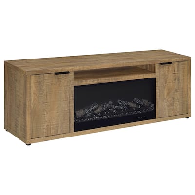 Fuller 60-Inch 2-Door TV Stand Fireplace Media Console Mango